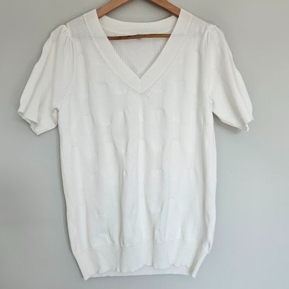 Women's Knitted Short Sleeved Shirt - Large